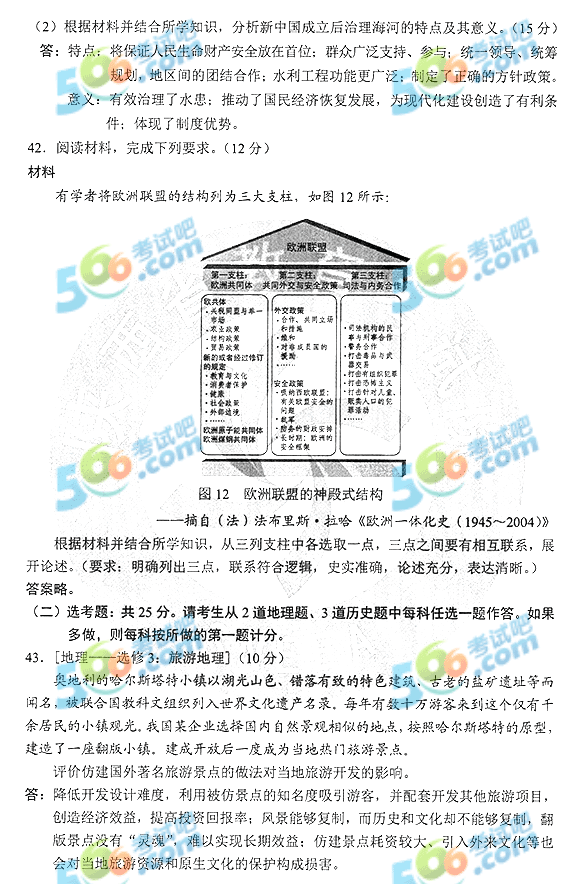 2020年重庆高考文综真题及答案(官方版)